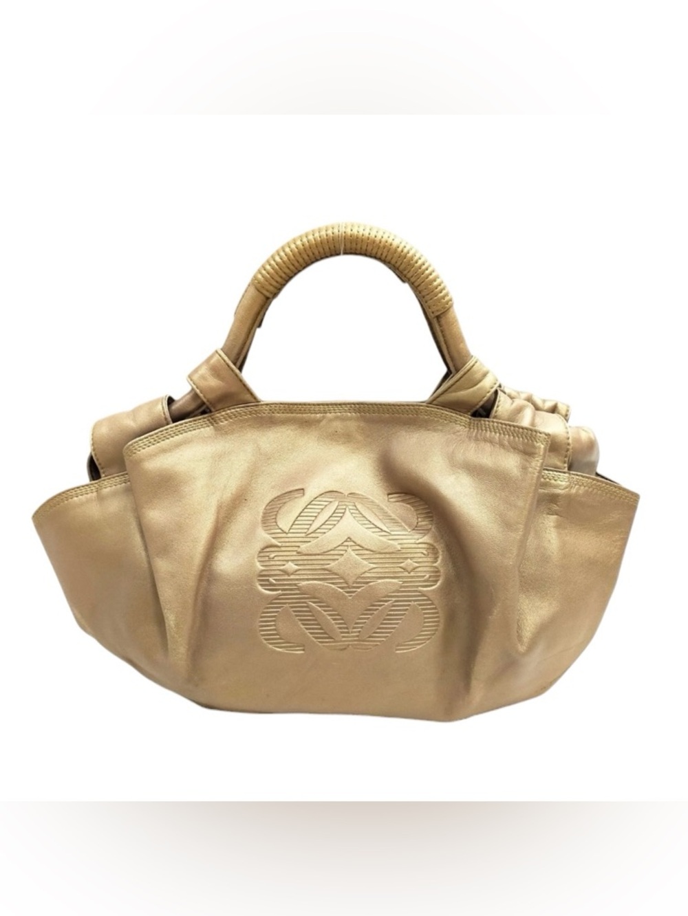 ✨🛍️ Loewe Gold Leather Nappa Aire Handbag